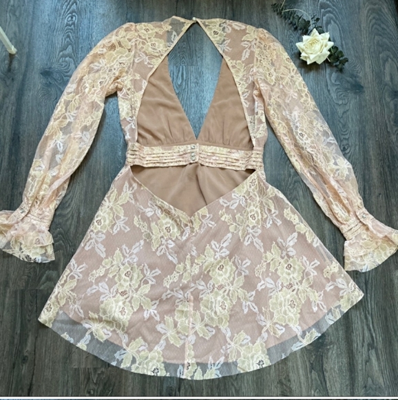 🍋For Love And Lemons Modern Love Lace Dress Large - Picture 5 of 9